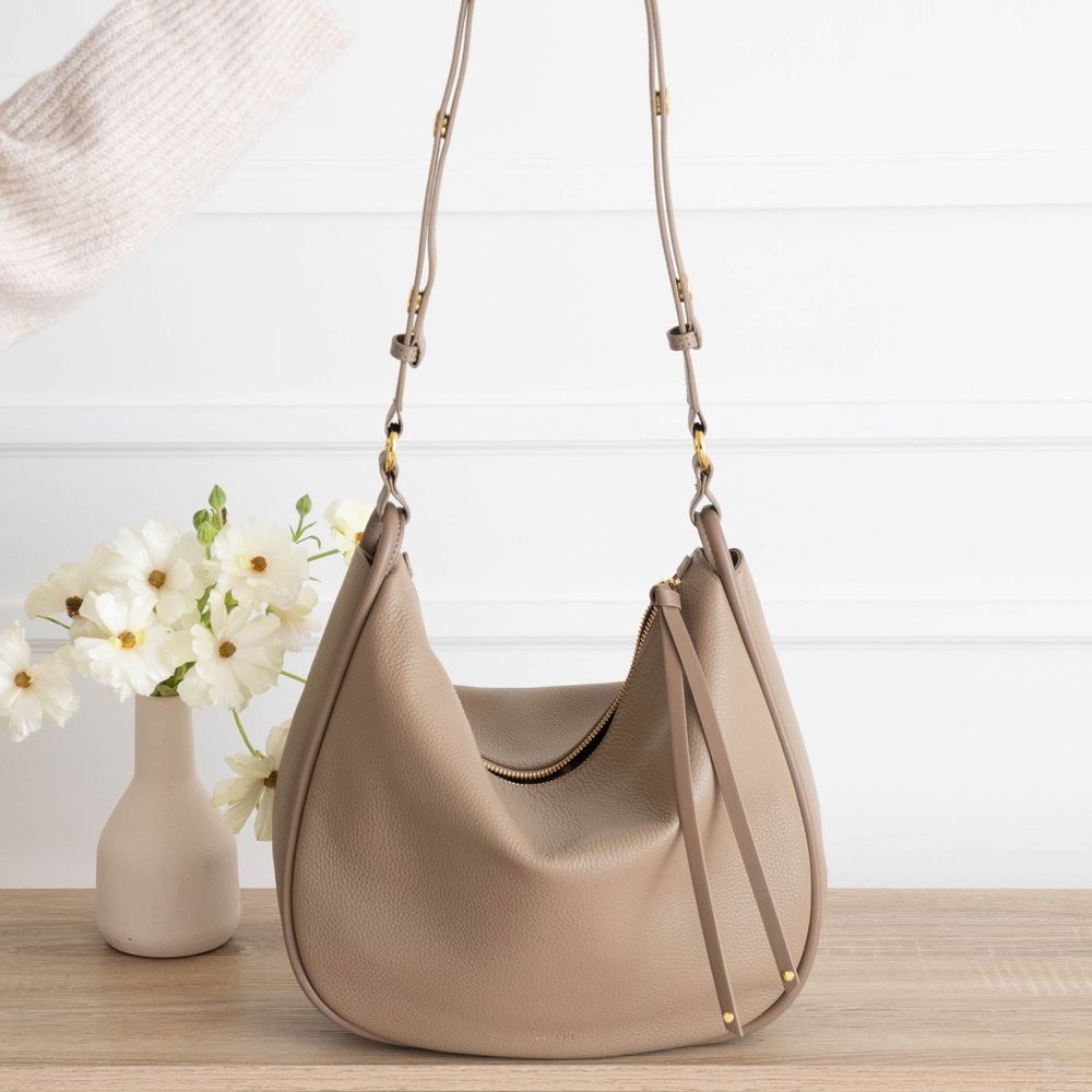 Marley Hobo in Biscotti - Genuine Pebbled Leather - Picture 3 of 13